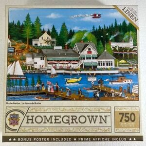 MasterPieces Homegrown 'Roche Harbor' 750‎ PC Jigsaw Puzzle w/Poster Complete